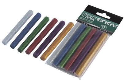 ENGY Стержни клеевые цветные, с блестками,11х100 мм, 6 шт (007587)