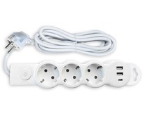 СПУТНИК Mi303USB 2.1A 3роз* 1,5м белый