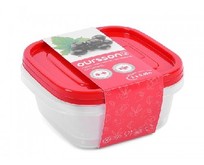 OURSSON CP1081S/RD наб. контейнеров квадрат. 2шт.х0,45л
