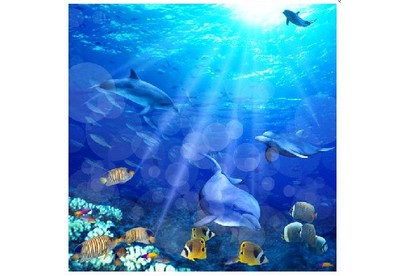 BRIMIX 0209 Шторка в ванную комнату фотопечать  МОРСКОЕ ДНО