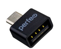 PERFEO (PF_B4995) adapter USB на micro USB c OTG (PFVIO010 Black) чёрный