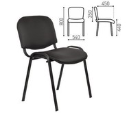 OLSS стул ИЗО черный обивка  кож.зам. рама окрашенная черной порошковой краской