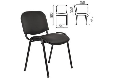 OLSS стул ИЗО черный обивка  кож.зам. рама окрашенная черной порошковой краской