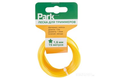 PARK Леска для триммеров Park 1,6мм, 15м, звезда (990589)