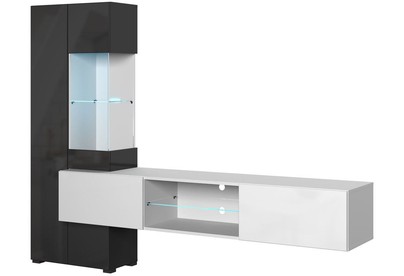 НКМЕБЕЛЬ POINT ТИП70 гостиная Белый/Чёрный глянец 71774993 (2 кор.)