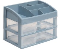 VIOLET для косметики 2 ящика (серосиний/прозрачный) 330249