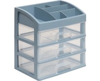VIOLET для косметики 3 ящика (серосиний/прозрачный) 330349