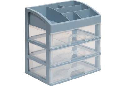 VIOLET для косметики 3 ящика (серосиний/прозрачный) 330349