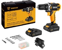 DEKO Sharker 16V в кейсе + набор 63 инструмента для дома, 16В, 2х1.5Ач 0831041