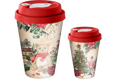 HOMVER Стакан с крышкой 420мл с декором с клапаном 