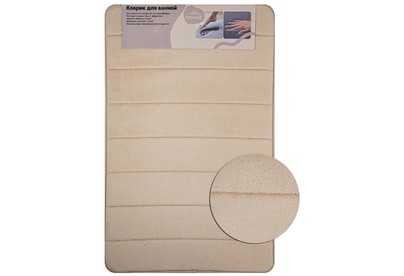 САНАКС 00431 Коврик в ванную ПАМЯТЬ с эффектом восстановления одинарный КОФЕ с молоком 50 х 80 см