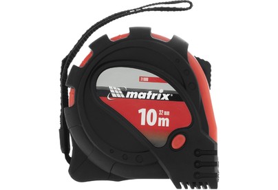 MATRIX Рулетка Status Magnet 3 fixations,10 м х 32 мм,обрезиненный корпус,зацеп с магнитом 31000