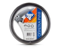 NOVA BRIGHT (М) экокожа, черная шагрень с белой волнистой прострочкой 47370