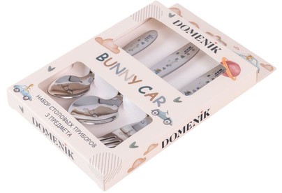 DOMENIK DMC196 Набор столовых приборов FUNNY BUNNY 3 предметов