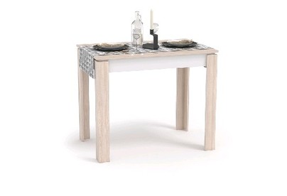 МЕБЕЛЬКОМПЛЕКС Стол обеденный Оптима шимо светлый/белый (1уп)