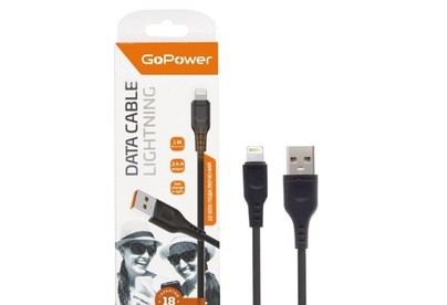 GOPOWER (0000018568) GP01L USB (m)Lightning (m) 1.0м 2.4A черный
