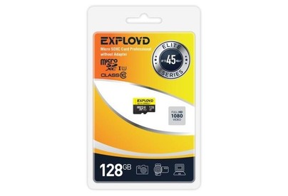 EXPLOYD 128GB microSDXC Class 10 UHS1 Elite [EX128GCSDXC10UHS1ElU1 w]
