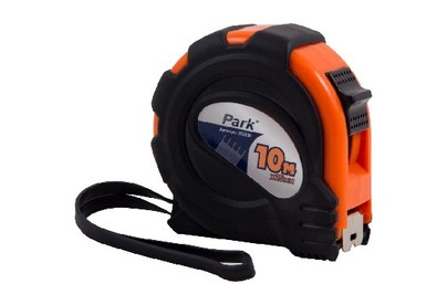 PARK TM3010025 рулетка с фиксатором, прорезиненный корпус, 10x25мм (353030)