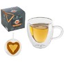 LEONORD Кружка в форме сердца AROMA 300 мл из боросиликатного стекла с двойными стенками