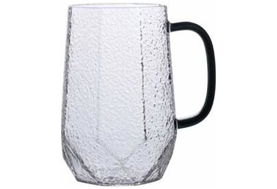 LEONORD Кружка AROMA 430 мл из боросиликатного рельефного стекла, с гранями, с ручкой из цветного стекла (106477)