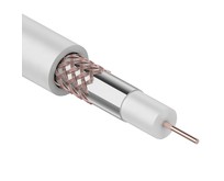 REXANT (012641) Кабель коаксиальный RG59U+CU, CU/AL/CU, 64%, 75 ОМ, бухта 100М белый
