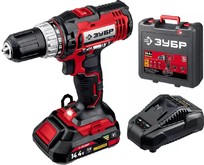 ЗУБР ДШЛ14521 14.4В, 1 АКБ, в кейсе, дрельшуруповер.