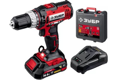 ЗУБР ДШЛ14521 14.4В, 1 АКБ, в кейсе, дрельшуруповер.