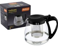 MALLONY Чайник заварочный DECOTTO750, объем: 750 мл, с пластик ручкой, фильтр из нерж стали, цвет: чёрный (910132)