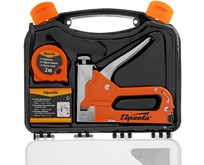 SPARTA Набор: степлер мебельный регулируемый, скобы 500 шт, рулетка 2 м, тип скобы 53, 414 мм 42003