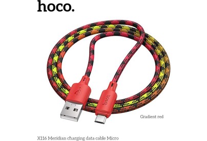 HOCO (6942007650809) X116m для micro USB , 1 м, Gradient Red