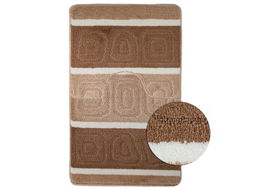 САНАКС 00207 SILVER Коврик в ванную двойной КОРИЧНЕВЫЙ 60х100+50х60 см 100% полиэстер