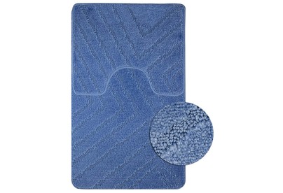 САНАКС 00289 CLASSIC UNI ПОЛОСКИ Коврик в ванную двойной СИНИЙ 55х90+45х55 см 100% полиэстер