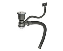 FABIA PROFI 8733 Сифон для мойки большая горловина с переливом, с отводом под сливной шланг и со сьёмной корзинкой для мусора