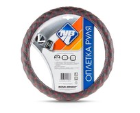 NOVA BRIGHT (L) экокожа, черная с прострочкой красными ромбиками 47677