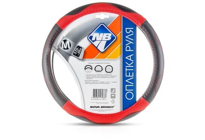 NOVA BRIGHT (M) экокожа, черная с красными перфорированными вставками, красная строчка 47351