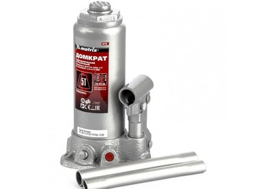 MATRIX Домкрат гидравлический бутылочный, 5 т, H подъема 216413 мм 50756