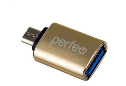PERFEO (PF_C3001) USB на micro USB c OTG, 3.0 (PFVIO012 Gold) золотой