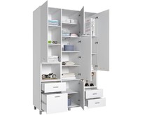 POLINI Шкаф трехсекционный kids Mirum 2330 белый (4 кор.)