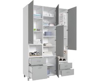 POLINI Шкаф трехсекционный kids Mirum 2330 белыйсерый (4 кор.)