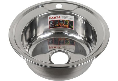 FABIA 049 Мойка врезная D  49 см 1 мм + большой сифон с переливом