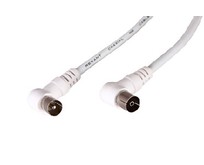 REXANT (180024) ШНУР ТВ ГНЕЗДО  ТВ ШТЕКЕР, УГЛОВОЙ, ДЛИНА 3 МЕТРА, БЕЛЫЙ