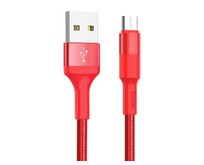 HOCO (6957531080220) X26 USB (m)microUSB (m) 1.0м  красный/черный