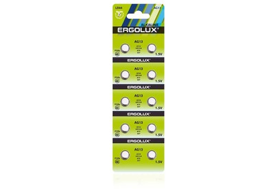 ERGOLUX (14324) AG13 BL10 (AG13BP10, LR44 /LR1154 /A76 /357 батарейка для часов)