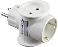 СИБИН Разветвитель электрический с заземлением, 3 гнезда, 16А/220В 550983