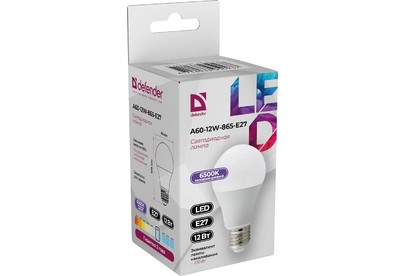 DEFENDER (95023) A6012W865E27 груша, холодный дневной, 1 шт