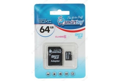 SMARTBUY (SB64GBSDCL1001) MicroSDXC 64GB Class10 UHS1 + адаптер