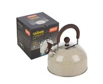 MALLONY Чайник STORIA, объем 2,5 л, из нерж стали со свистком, окрашенный, ручка под дерево (007190)