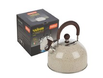 MALLONY Чайник STORIA, объем 2,5 л, из нерж стали со свистком, окрашенный, ручка под дерево (007190)