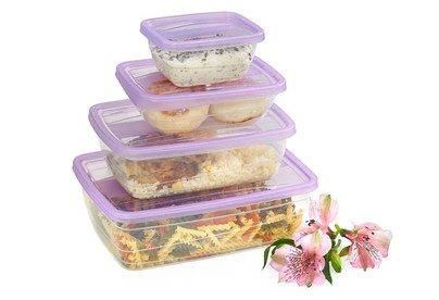 VIOLET Набор контейнеров FRESCO 4 в 1 250,500,1000,1750 мл (Лаванда) 4704136