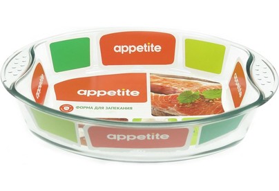 APPETITE PLH11 стекл овал 30x21x6см/2,0л с руч